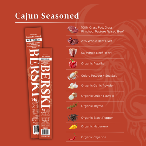 BERSKI Beef Sticks - Cajun Seasoned