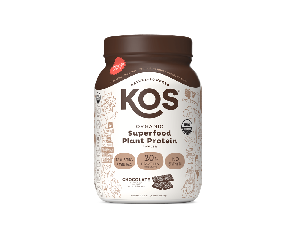 KOS Organic Plant Protein, Chocolate, 28 Servings