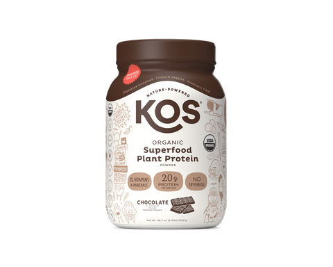 KOS Organic Plant Protein, Chocolate, 28 Servings