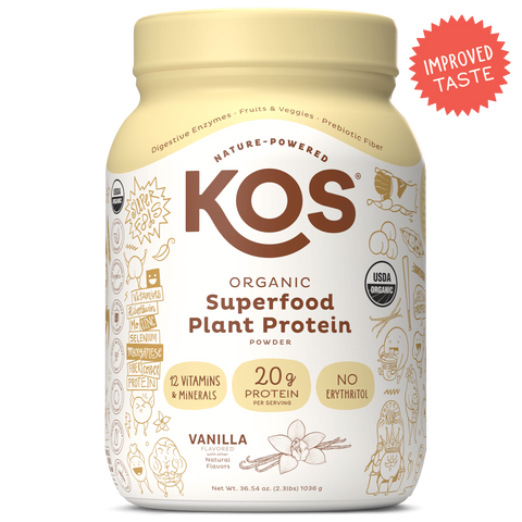 KOS Organic Plant Protein, Vanilla, 28 Servings