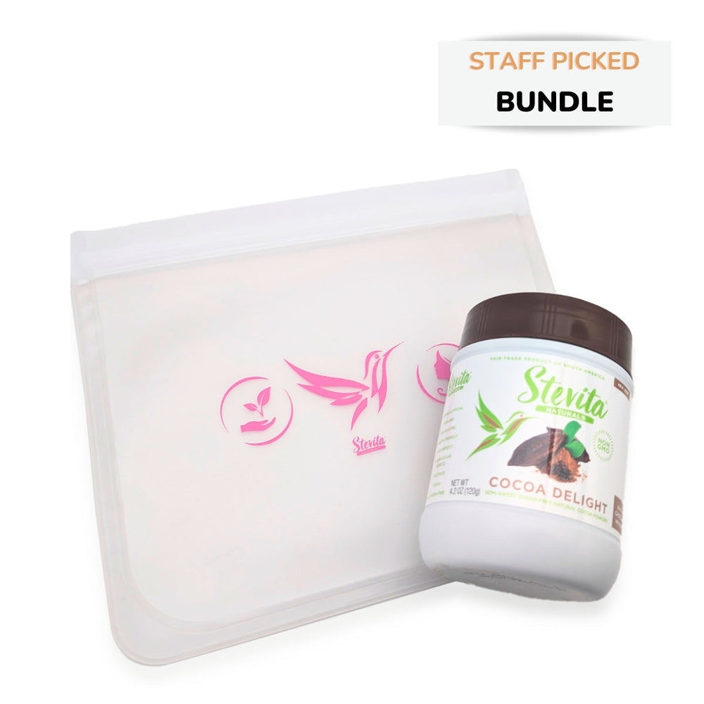 Chocolate To Go: Cocoa Delight with  Eco Friendly Stevita Reusable Snack Bag