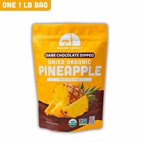 Organic Dried Pineapple Dipped in Dark Chocolate