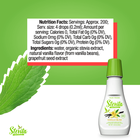 Organic Stevita Drops - Flavors - Natural Vanilla