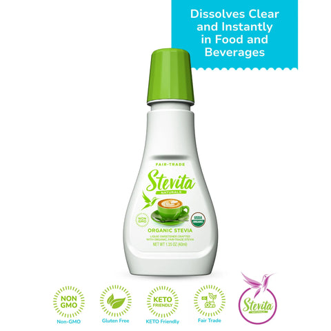 Organic Stevita Drops - Clear Liquid Regular 1.35