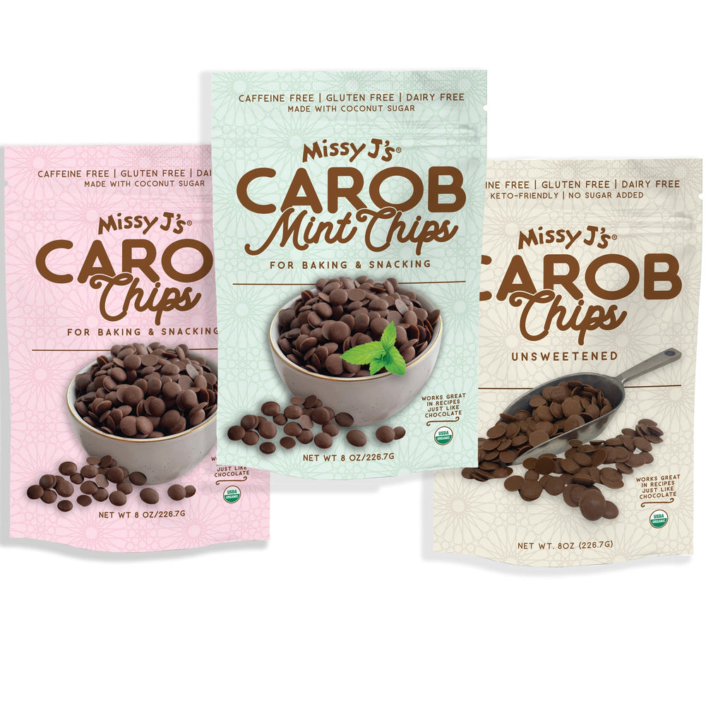 Missy J's Organic Carob Chips Sampler pack-3 flavors