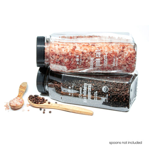 Himalayan Pink Salt Coarse & Organic Black Tellicherry Peppercorns Combo Pack