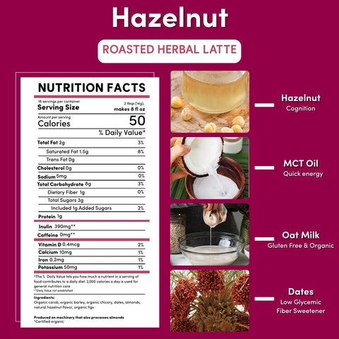 Instant Hazelnut Herbal Latte