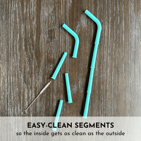 Build-A-Straw Reusable Silicone Straws Family Pack with Storage Container