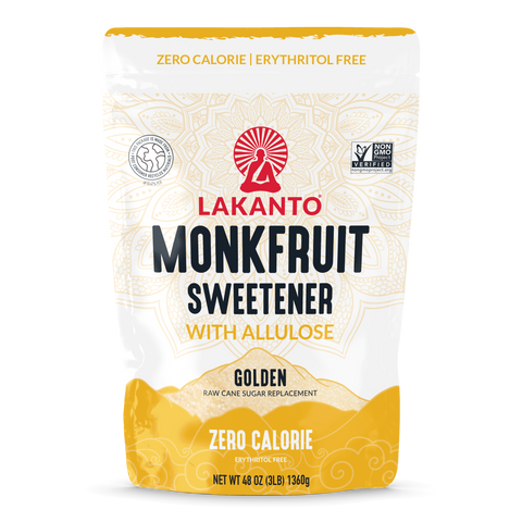 Golden Monkfruit Sweetener with Allulose - Raw Cane Sugar Replacement