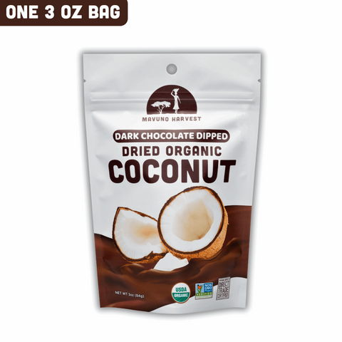 Organic Dried Coconut Dipped in Dark Chocolate