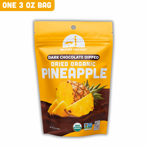 Organic Dried Pineapple Dipped in Dark Chocolate