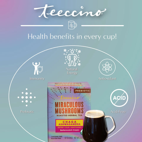 Chaga Ashwagandha Butterscotch Cream Mushroom Herbal Tea