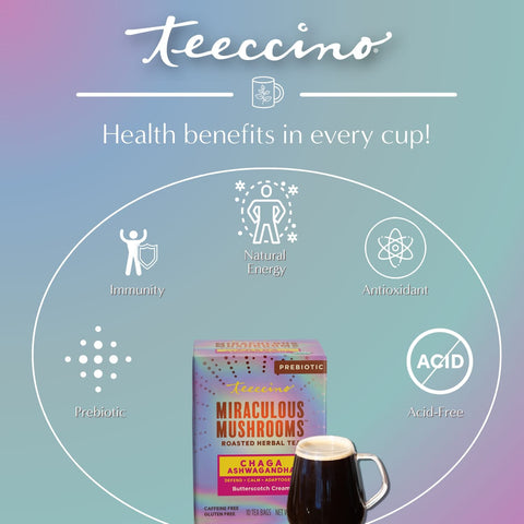 Chaga Ashwagandha Butterscotch Cream Mushroom Herbal Tea