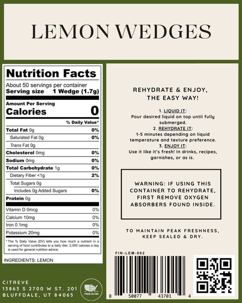 Freeze-Dried Lemon Wedges