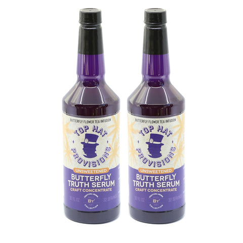 Top Hat Butterfly Truth Serum - Butterfly Pea Floral Extract - Blue Flower Tea Tincture - Alcohol Free Bitters - Unsweetened - Non-Alcoholic - Make Drinks Natural Blue and Indigo Purple - 12x32oz Case