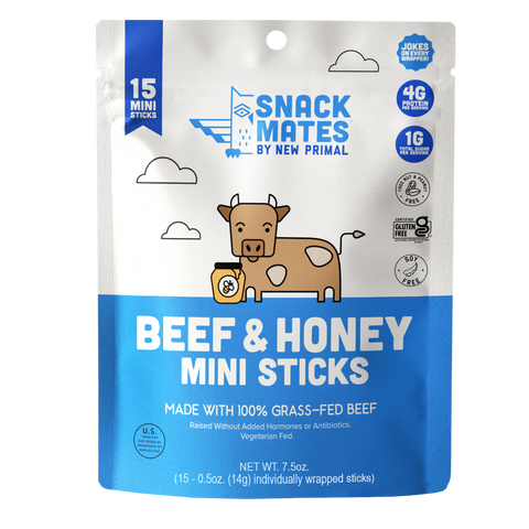 Snack Mates Beef & Honey Mini Meat Sticks Value Pack (15 Mini-Sticks)