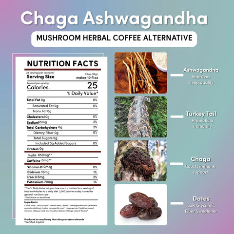 Chaga Ashwagandha Butterscotch Cream Mushroom Herbal Coffee