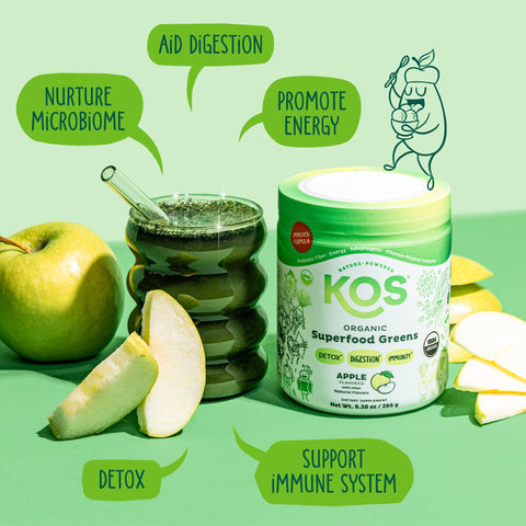 KOS Organic Superfood Greens - Apple Flavor