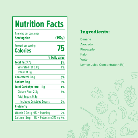 Avocado, Kale, Banana & Pineapple