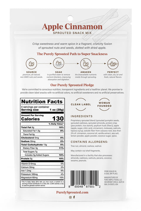 Apple Cinnamon Sprouted Snack Mix