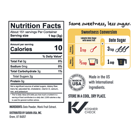 Date Sugar with Monk Fruit 16oz