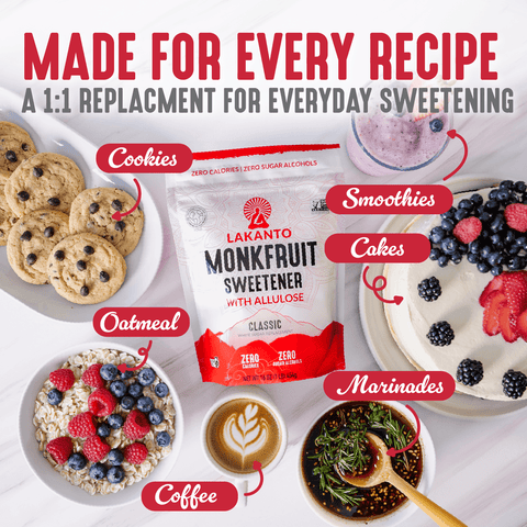 Classic Monkfruit Sweetener with Allulose - White Sugar Replacement