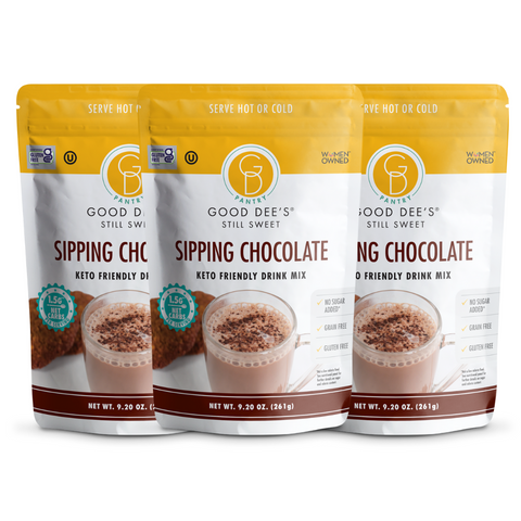 Good Dee's Sipping Chocolate Low Carb Drink Mix - Vegan, No Sugar Added*, Soy Free and Gluten Free