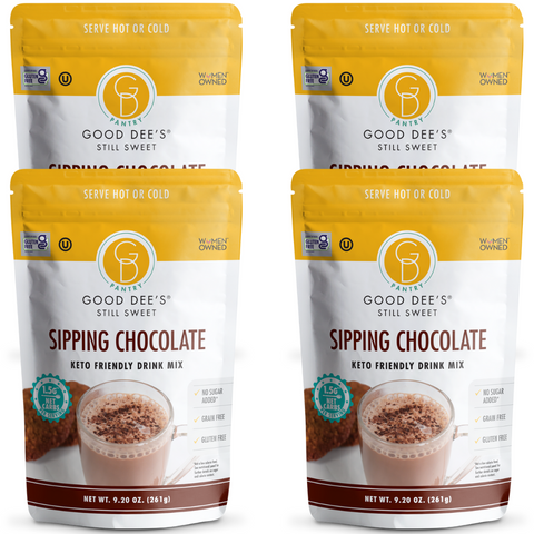 Good Dee's Sipping Chocolate Low Carb Drink Mix - Vegan, No Sugar Added*, Soy Free and Gluten Free