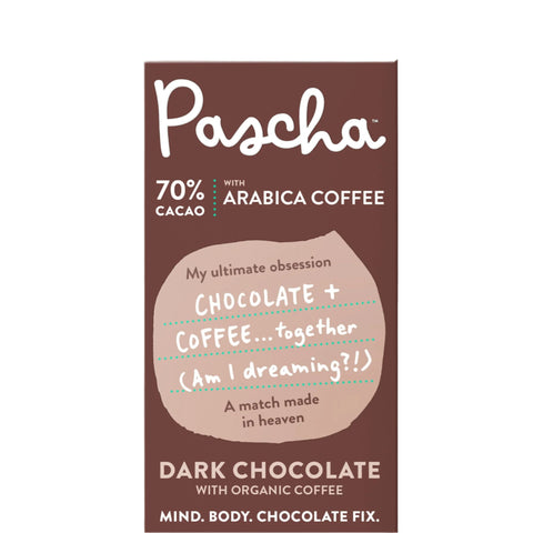 70% Cacao Organic Vegan Dark Chocolate Bar with Arabica Coffee (2.8 oz)