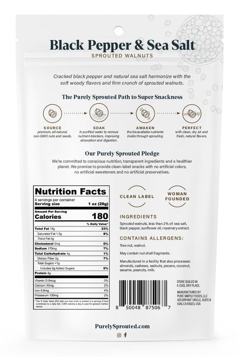 Black Pepper & Sea Salt Sprouted Walnuts