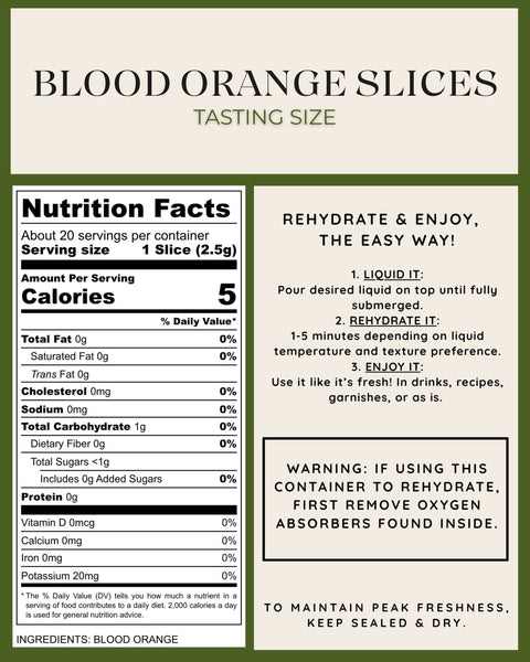 Tasting Size - Freeze Dried Blood Orange Slices