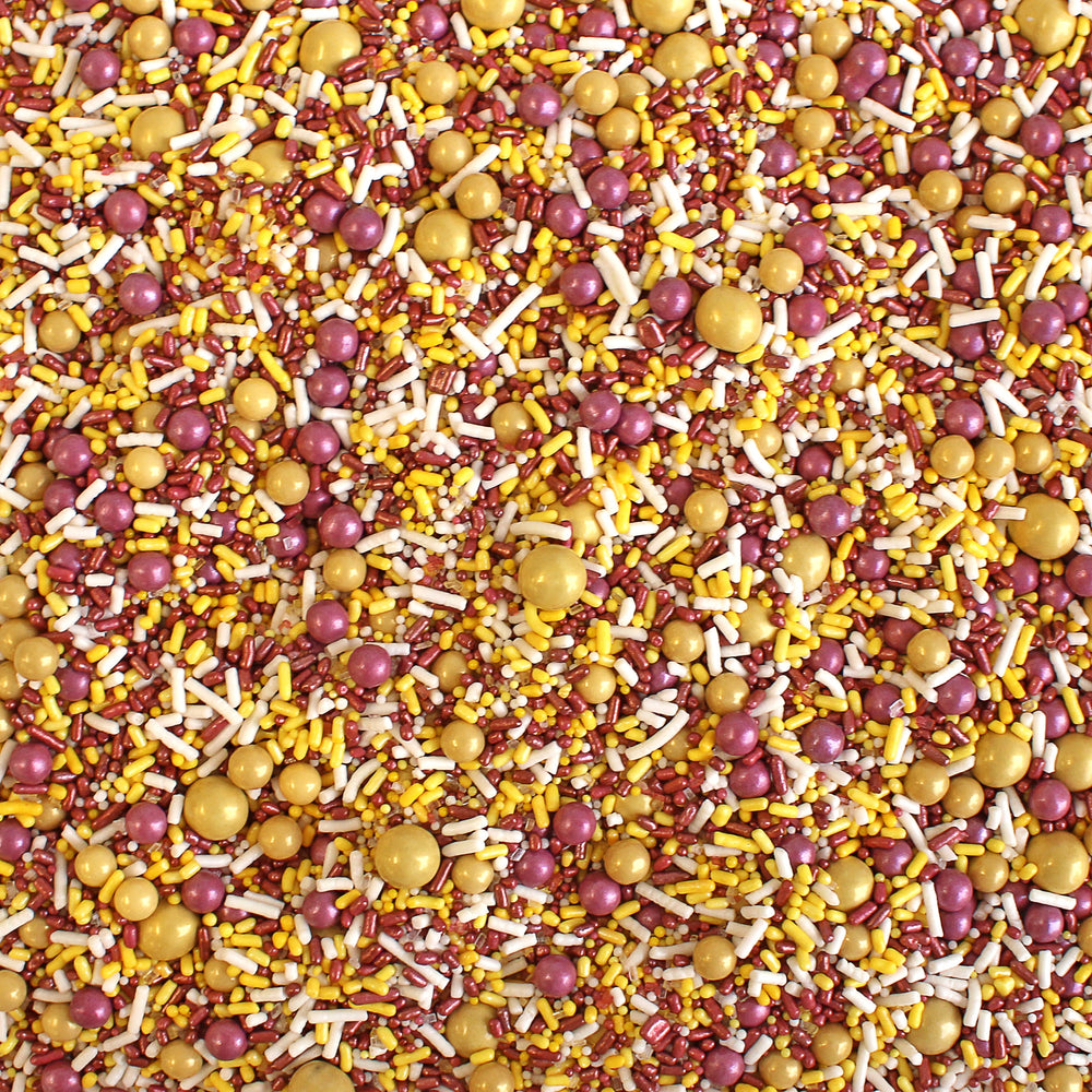 Burgundy, Golden Yellow & White Sporty Sprinkles