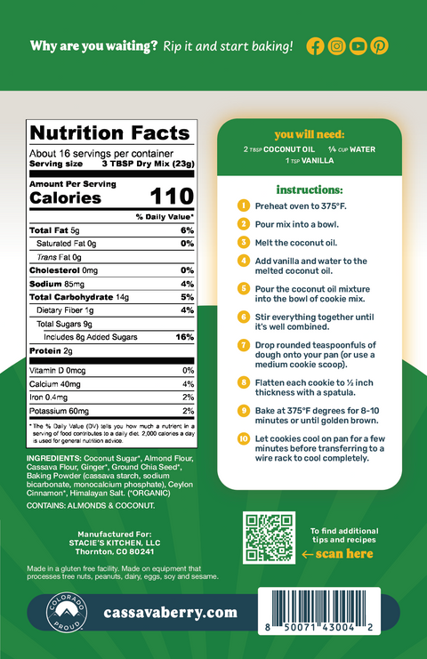 Gingersnap Almond Flour Cookie Mix **Limited Edition**