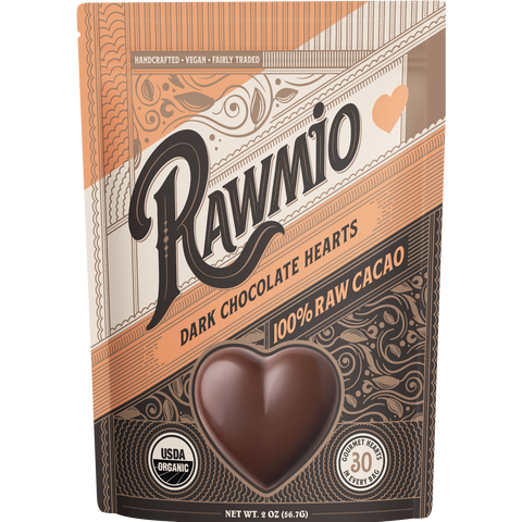 Raw Dark Chocolate Hearts - 100% Cacao