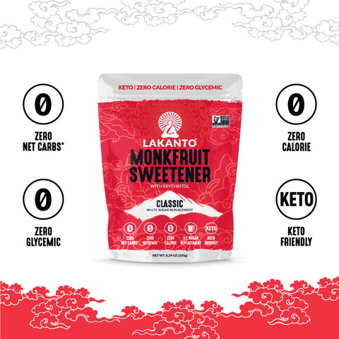 Classic Monkfruit and Erythritol Sweetener - White Sugar Replacement