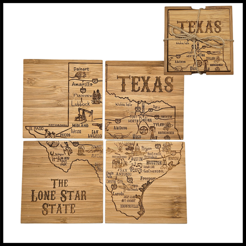 Texas Puzzle 4-Pc. Coaster Set with Case