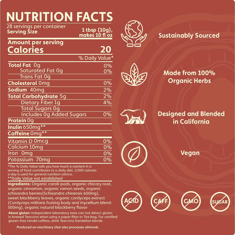 Cordyceps Schisandra Cinnamon Berry Mushroom Herbal Coffee