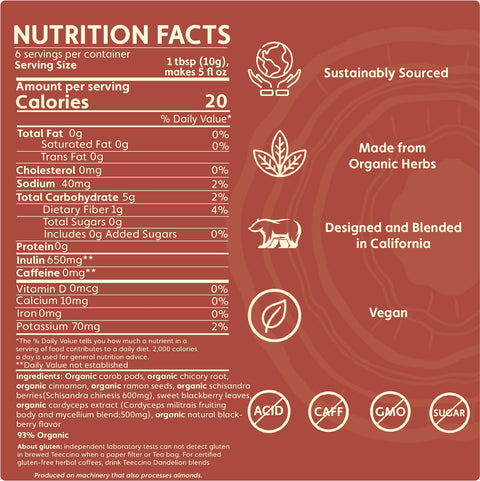 Cordyceps Schisandra Cinnamon Berry Mushroom Herbal Coffee