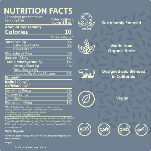 Dark Chocolate Prebiotic SuperBoost Herbal Tea