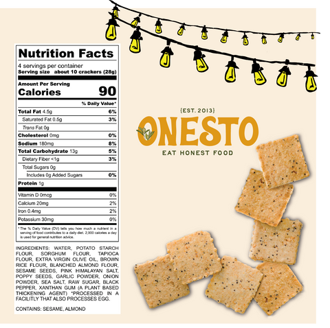 Onesto Gluten-Free Everything Crackers