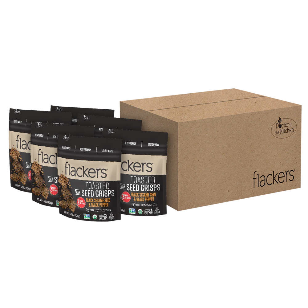 (6-Pack) Black Pepper and Black Sesame Seed Toasted Seed Crisps