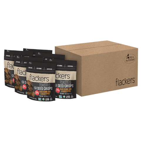 (6-Pack) Black Pepper and Black Sesame Seed Toasted Seed Crisps