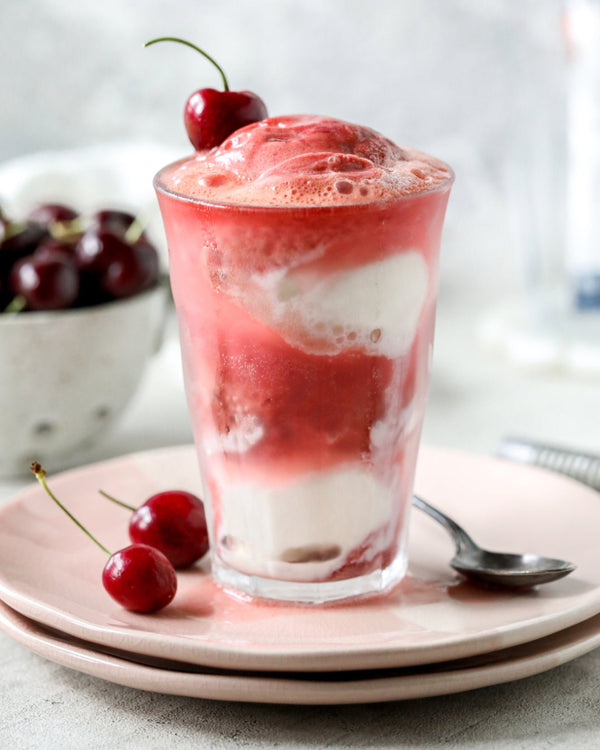 Cherry Fruit Punch Sorbet Cream Floats