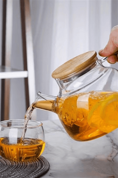 Large Glass Teapot for Loose Leaf Tea with Lid | 33 oz Heat-Resistant Brewing Teapot