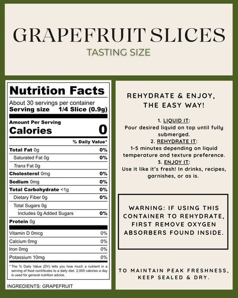 Tasting Size - Freeze-Dried Grapefruit Slices