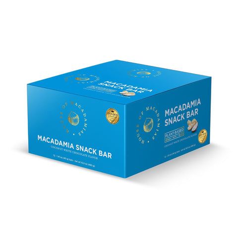 Coconut White Chocolate Macadamia Nut Snack Bar (12 Bars)