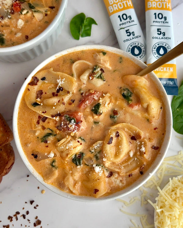 Fire Roasted Chicken Tortellini Soup