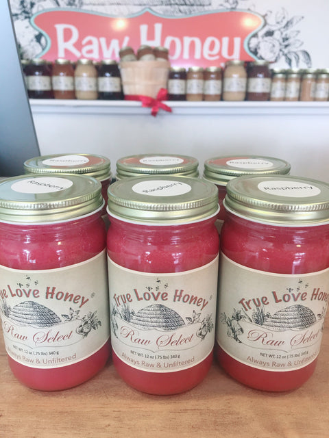 3 Pack Raspberry Creamed Honey (Three 8oz jars)