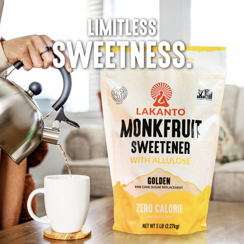 Golden Monkfruit Sweetener with Allulose - Raw Cane Sugar Replacement