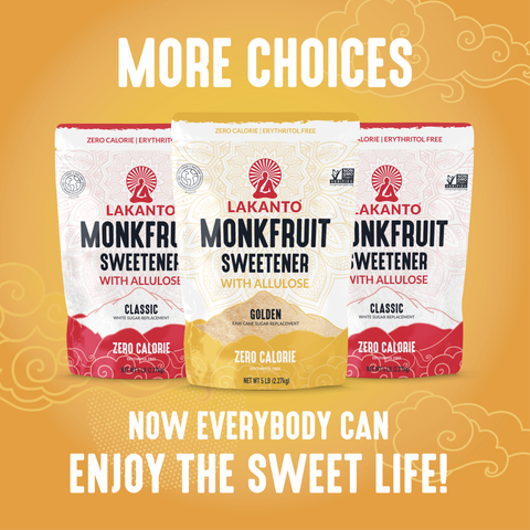 Golden Monkfruit Sweetener with Allulose - Raw Cane Sugar Replacement